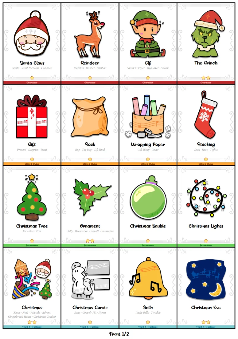 Product Image for Christmas Prompt Cards