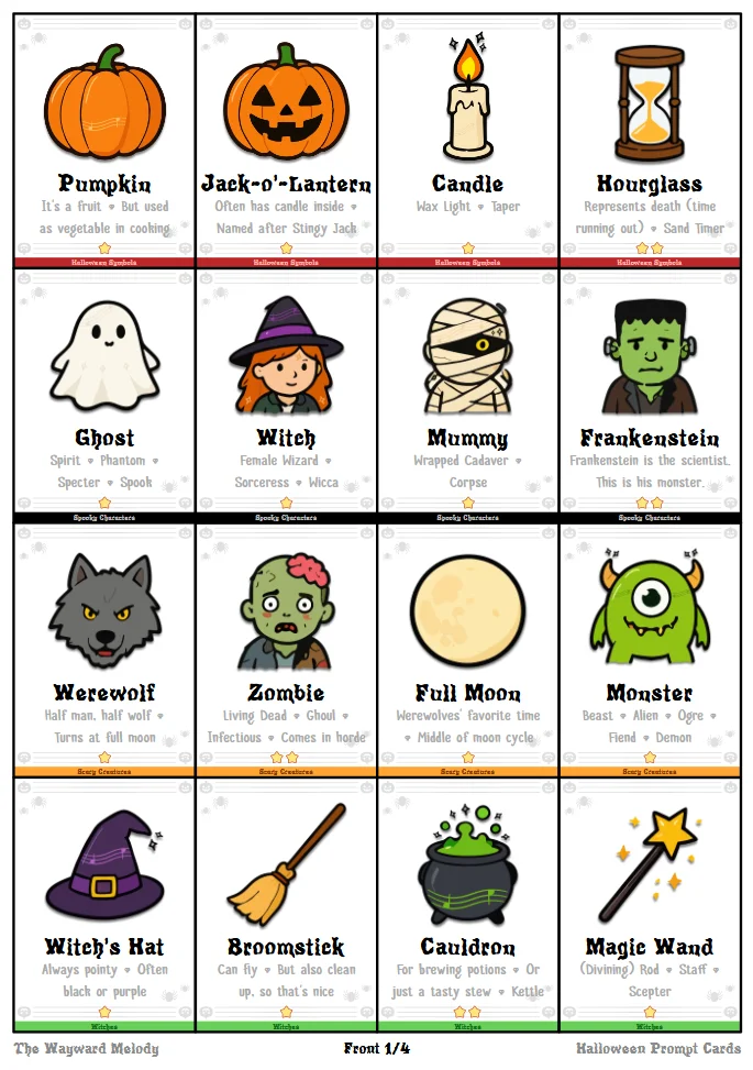 Product Image for Halloween Prompt Cards